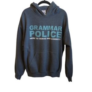 Grammar Police Hoodie Size Large